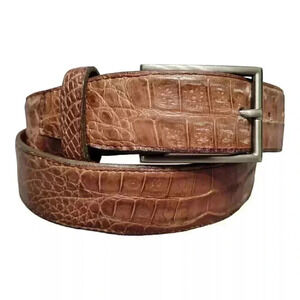 Black Diamond Genuine Crocodile Belt - Men's 32 Handmade USA - Luxury Leather